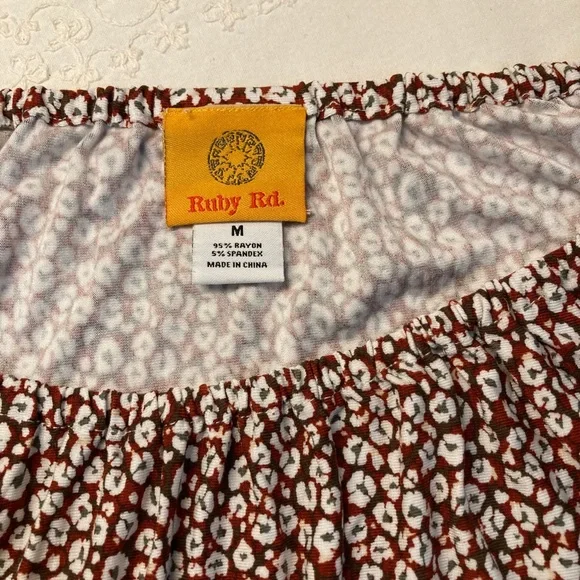 Ruby Rd. Boho Multicolor Floral Women's Blouse - Picture 4 of 6